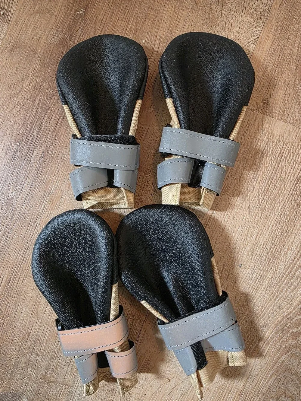 Reflective Dog Boots in Tan & Gray - Medium